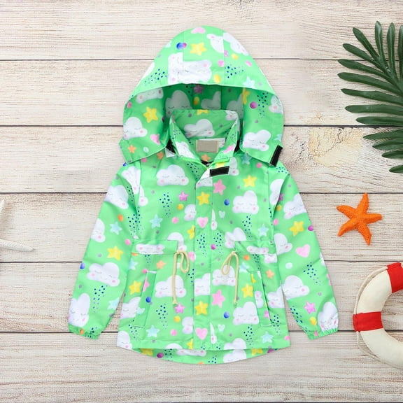 Herrnalise Toddler Kids Baby Girls Fashion Cute Cartoon Clouds Pattern Windproof Jacket Detachable Hooded Coat clearance under 5 !