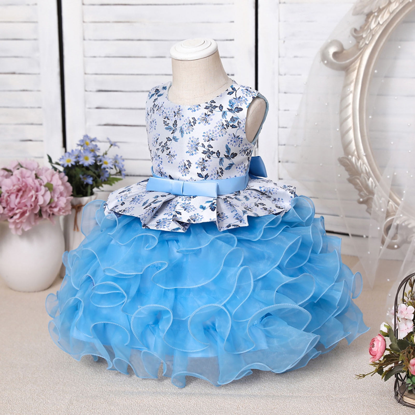 Appliques Crystal Pink Pretty Flower Girl Dress Baby Girl Ball Gown Ki –  jetechband