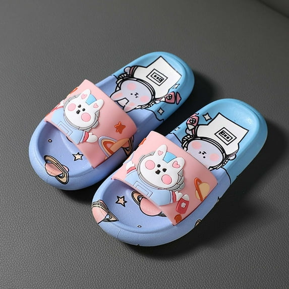 QISIWOLE Children's Shoes Three-dimensional Cartoon Space Rabbit Non-slip Soft-soled Slippers,Clearance
