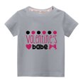 thumbnail image 1 of Herrnalise Toddler Kids Boys Girls Fashion Valentines Day Shirt Round Neck T-Shirts Kids Valentine's Day Shirts 3-10 Years, 1 of 5