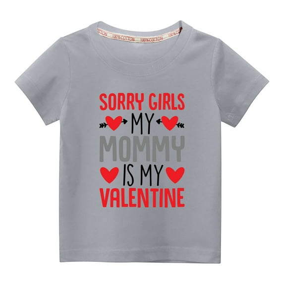 Herrnalise Toddler Kids Boys Girls Fashion Valentines Day Shirt Round Neck T-Shirts Kids Valentine's Day Shirts 3-10 Years