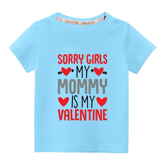 Herrnalise Toddler Kids Boys Girls Fashion Valentines Day Shirt Round Neck T-Shirts Kids Valentine's Day Shirts 3-10 Years