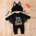 thumbnail image 1 of QISIWOLE Toddler Kids Boys Girls Halloween Fashion Cute Funny Print Bat-sleeve Romper Jumpsuit Hat Suit, clearance under 10, 1 of 9