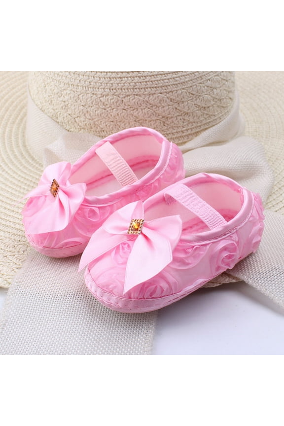 Toddler Shoes Baby Girls Soft Bottom Net Yarn Soft Flowers Bow Princess Shoes