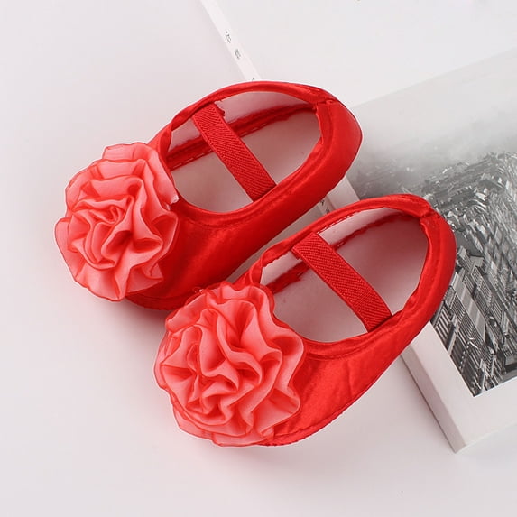 Herrnalise Toddler Shoes Baby Girls Soft Bottom Net Yarn Soft Flowers Bow Princess Shoes