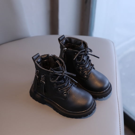QISIWOLE Toddler Shoes Boys Girls British Style Fashion Lacein Non Slip Thicken Keep Warm Comfortable Boots kids clothes