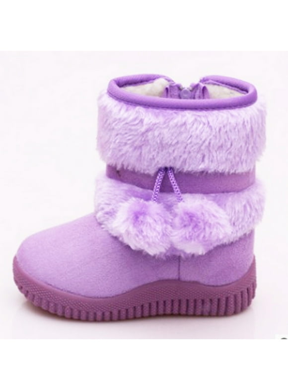 Toddler Snow Boots For Boys Girls Kids Outdoor Shoes Non Slip Booties With Side Zipper,clearance under $10