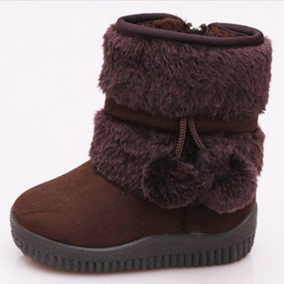 QISIWOLE Toddler Snow Boots For Boys Girls Kids Outdoor Shoes Non Slip Booties With Side Zipper,rollbacks