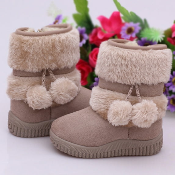 Herrnalise Toddler Snow Boots For Boys Girls Kids Outdoor Shoes Non Slip Booties With Side Zipper toddler clothes