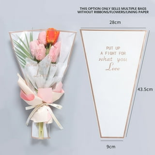  Single Rose Sleeve Bouquet Bags For Flowers Single Floral  Packaging Bag Single Flower Wrapping Paper Clear Flower Bouquet Sleeves For  Mother's Day Valentine's Day Wedding Birthday Gift (200 Pcs) : Health