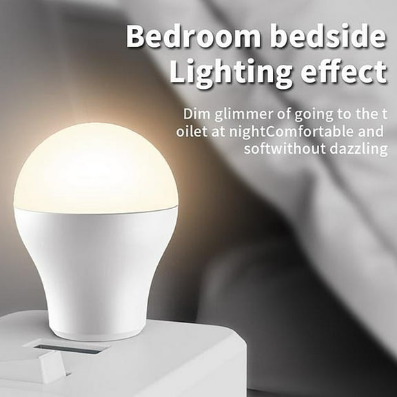 Herrnalise USB Lights by Night,Plug in LED Mini Bulb,Flexible LED Ambient Light,Compact,Ideal for Bedroom,Bathroom,Nursery,Hallway,Outdoor Camping,Reading,Sleeping