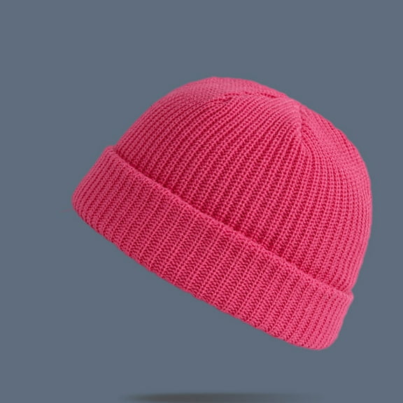 Herrnalise Unisex Fashion Warm Winter Casual Knitted Hat Solid Color All-match Thick Hat