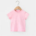 thumbnail image 1 of Realhomelove Unisex Infant Baby Short Sleeve Tees Boys Girls Solid Color Crew Neck T-Shirts Toddler Cotton Casual Summer Shirt Top 1-12T, 1 of 5