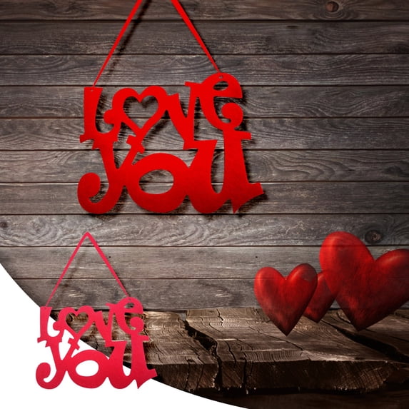 Holloyiver Valentine's DayHanging Sign Be Mine Love You SignHappy Valentine's Day PinkRedHeart WallHanging Sign for Valentine's DayRoom Door Decor