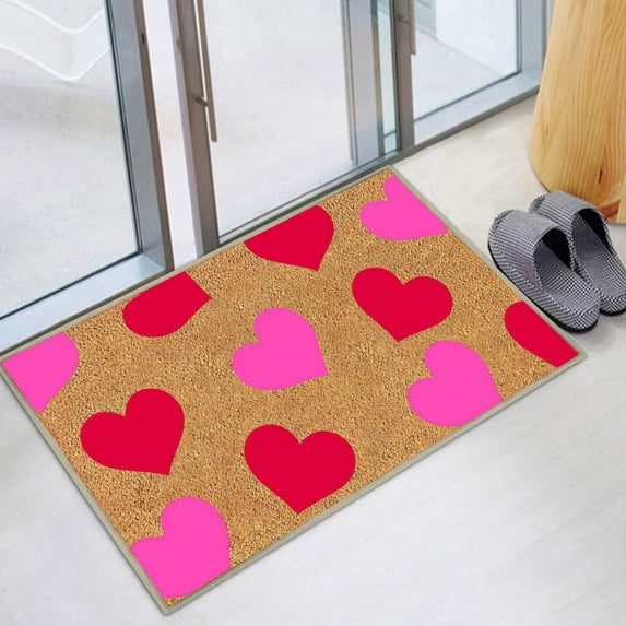 Herrnalise Valentines Door Mat Welcome Doormat LoveHeart Non-Slip Washable Decorative Wedding Valentines DayHoliday Doormat EntranceRug for Indoor OutdoorHome Decoration 16 x 24 Inch
