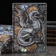 thumbnail image 1 of Herrnalise Vintage Embossed Leather Writing Journal Notebook with Pen Set,Antique Handmade Daily Notepad Sketchbook,Travel Diary Notebooks to Write in,Gift for Men Women (A5(8.4"*5.7"), 1 of 8