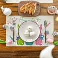 thumbnail image 1 of Herrnalise Vintage Happy Easter Placemats Spring Easter Place Mats Dining Table Decorations Bunny Chick Easter Egg Cross Seasonal Holiday Table Mats for Kitchen Dining Decoration 12x18 in, 1 of 7