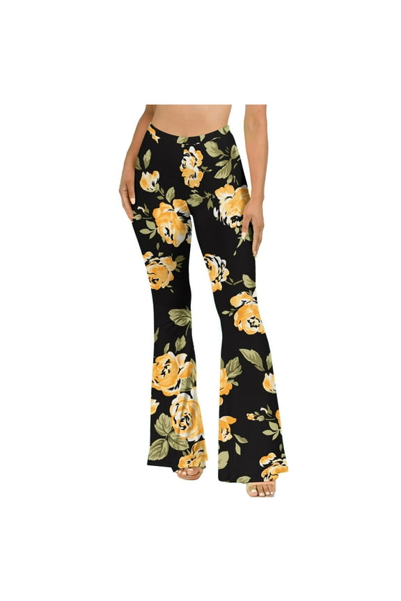 Warm Leggings For Women Winter Women's Boho Hippie High Waist Wide Leg Long Flared Bell Bottom Pants Gifts For Women