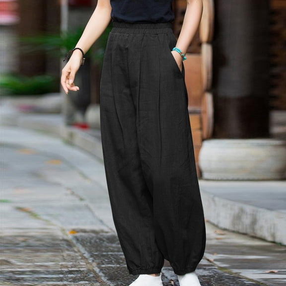 Herrnalise Warm Leggings For Women Winter Women's Casual Slim High Elastic Waist Solid Color Sports Cotton And Linen Pants Gifts For Women