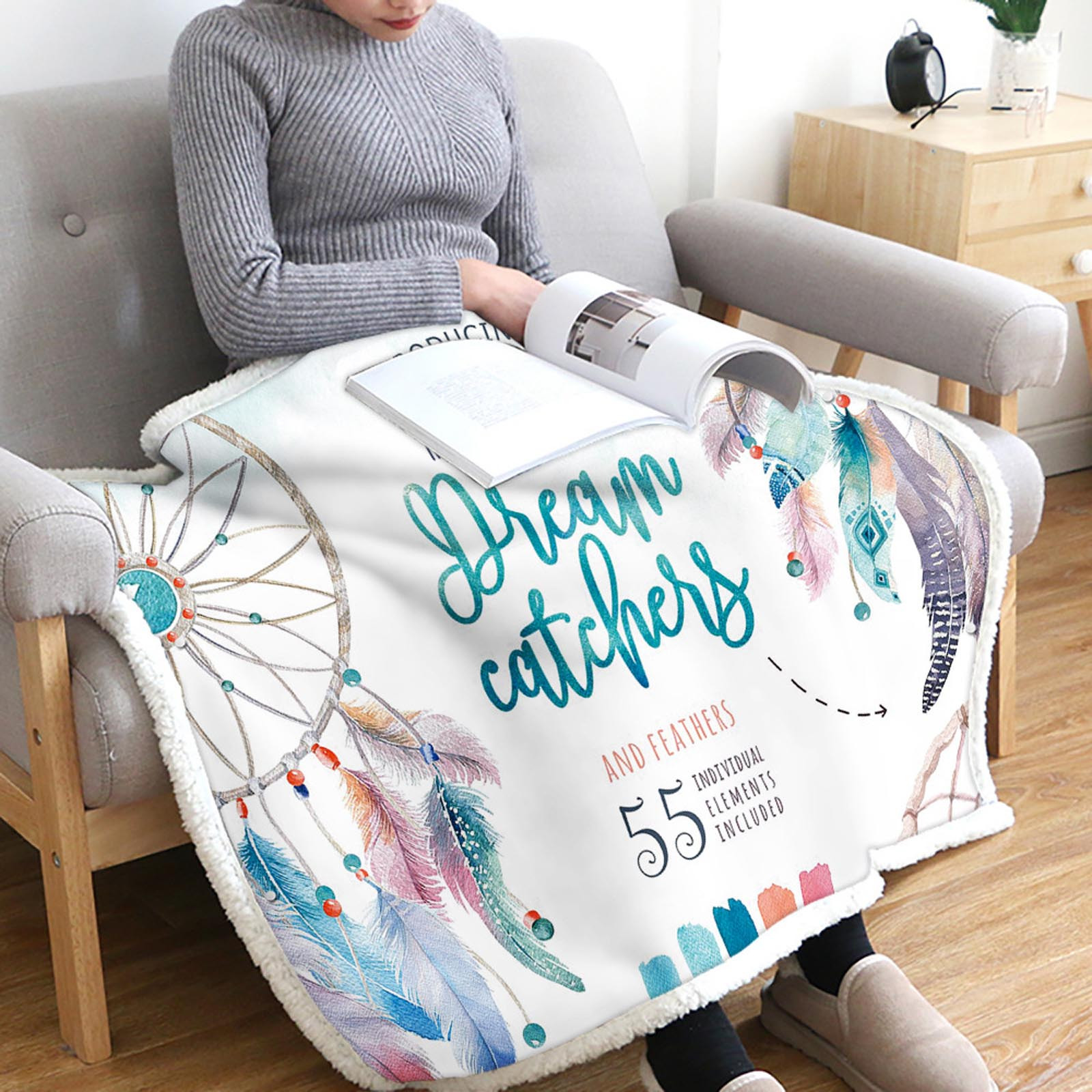 Herrnalise Warm Wearable Blanket Poncho Blanket with Buttons Comfy Fleece Cuddle Throw Wrap Cape Lounge Blanket 40 27 Walmart