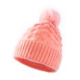 thumbnail image 1 of Herrnalise Winter Fashion Ladies Woolen Hat, Pure Color Hair Ball And Velvet Scales Warm Knitted Hat, 1 of 5