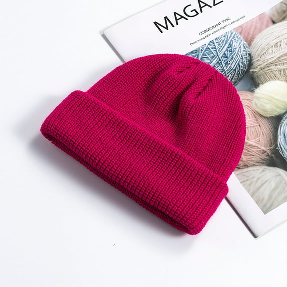 Herrnalise Winter Hats For Men And Women Woolen Earmuffs Warm Woolen HatDome Flanging Knitted Hat