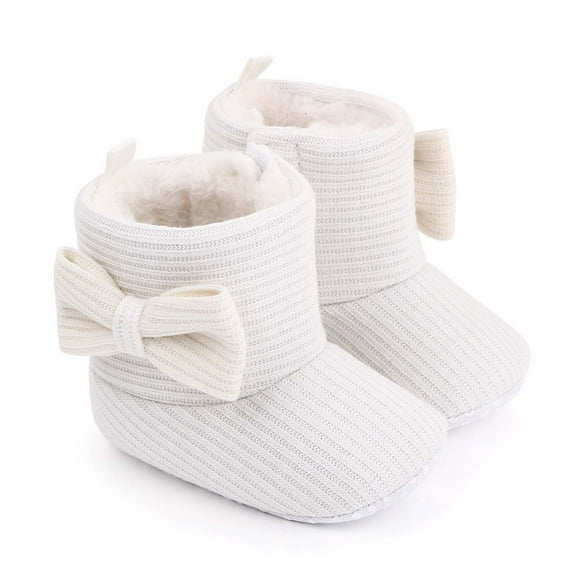 Herrnalise Winter Toddler Baby Boys Girls Bow Thicken Velvet Snow Boots Toddler Shoes under $10