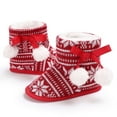 thumbnail image 1 of Herrnalise Winter Toddler Baby Boys Girls Christmas Pattern Bow Thicken Velvet Snow Boots summer sale !, 1 of 5