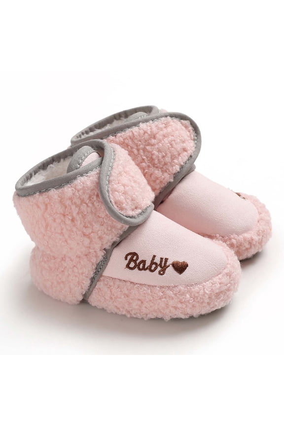 Winter Toddler Baby Boys Girls Fleece Soft Soled Shoes Toddler Boots rollbacks