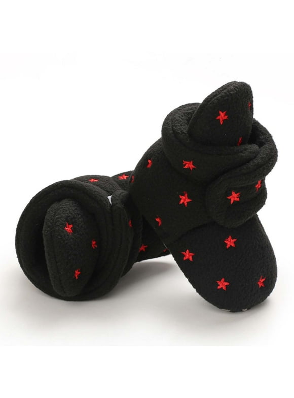 Winter Toddler Baby Boys Girls Star Fleece Soft Soled Shoes Toddler Boots Clearance !