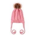 thumbnail image 1 of Herrnalise Winter Warm Pure Color Ladies Braid Ball Pullover Knit Hat, 1 of 5
