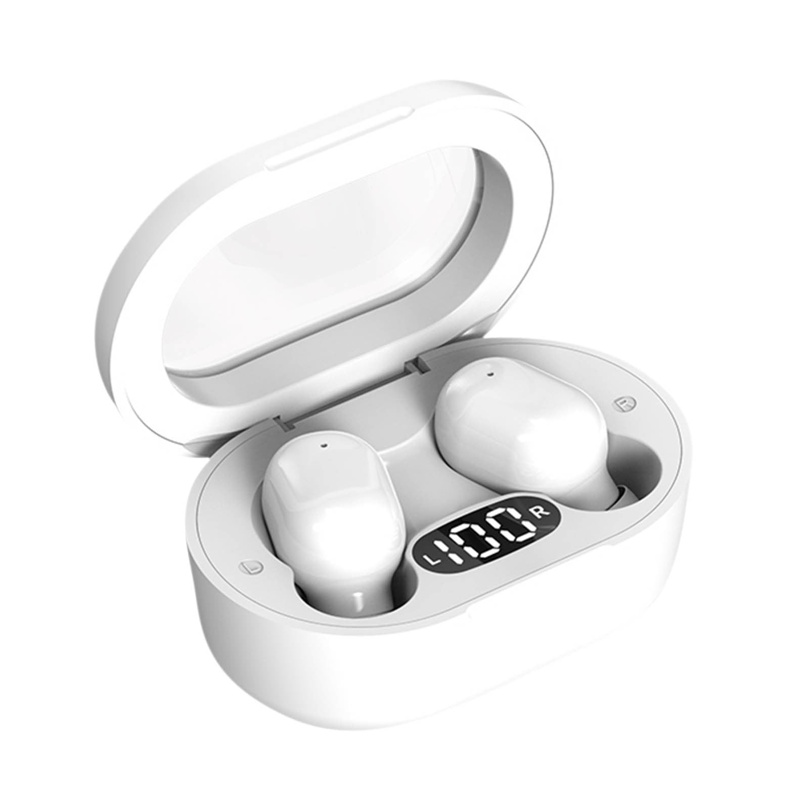 Herrnalise Wireless Bluetooth Earbuds,Mini Size with LED Display
