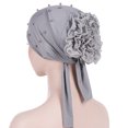 thumbnail image 1 of Herrnalise Women Beading Floral India Hat Muslim Ruffle Chemo Beanie Turban Wrap Cap, 1 of 2