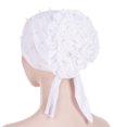 thumbnail image 1 of Herrnalise Women Beading Floral India Hat Muslim Ruffle Chemo Beanie Turban Wrap Cap, 1 of 2
