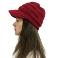 thumbnail image 1 of Herrnalise Women Casual Solid Stitching Outdoor Plush Hats Crochet Knit Beanie Cap, 1 of 3