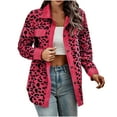 thumbnail image 1 of Herrnalise Women Corduroy Shirts Casual Long Sleeve Button Down Blouses Top Leopard Print Jacket With Chest Pockets Red,M, 1 of 5