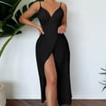 thumbnail image 1 of Herrnalise Women Crochet Knit Evening Dress Y2K Sexy Hollow Out Long Dress Halter Neck Bodycon Retro Party Dresses Clubwear For Free Size, 1 of 6