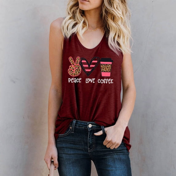 SDJMa Women Fashion Casual Printing U-Neck T-shirt shirt vest Blouse Top