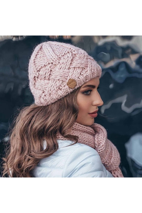 Women Fashion Keep Warm Winter Hats Knitted Wool Hemming Hat