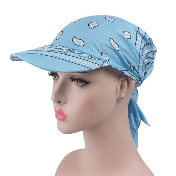 Herrnalise Women India Muslim Retro Floral Cotton Towel Cap Turban Baseball Hat Wrap