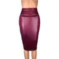thumbnail image 1 of Herrnalise Women Ladies High Waist And Knee Skirt Sexy Hip Bottom Leather Skirt, 1 of 3