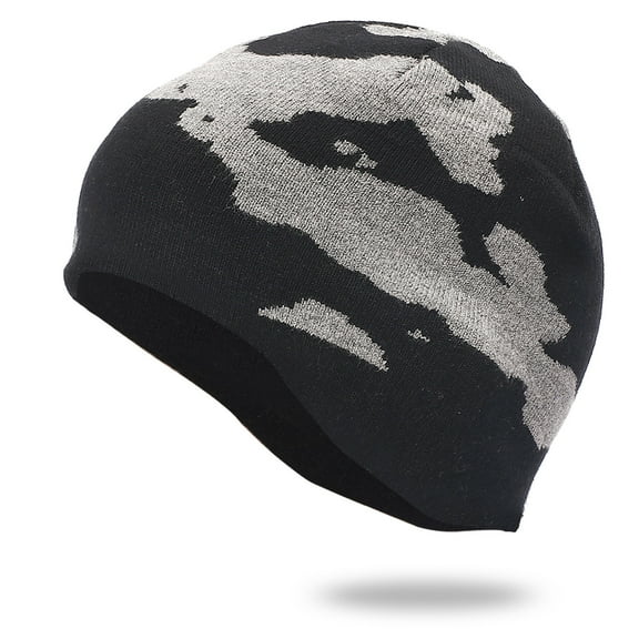Herrnalise Women Men Warm Baggy Camouflage Crochet Winter Wool Ski Beanie Tab Caps Hat