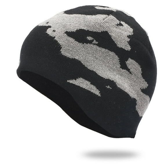 Herrnalise Women Men Warm Baggy Camouflage Crochet Winter Wool Ski Beanie Tab Caps Hat