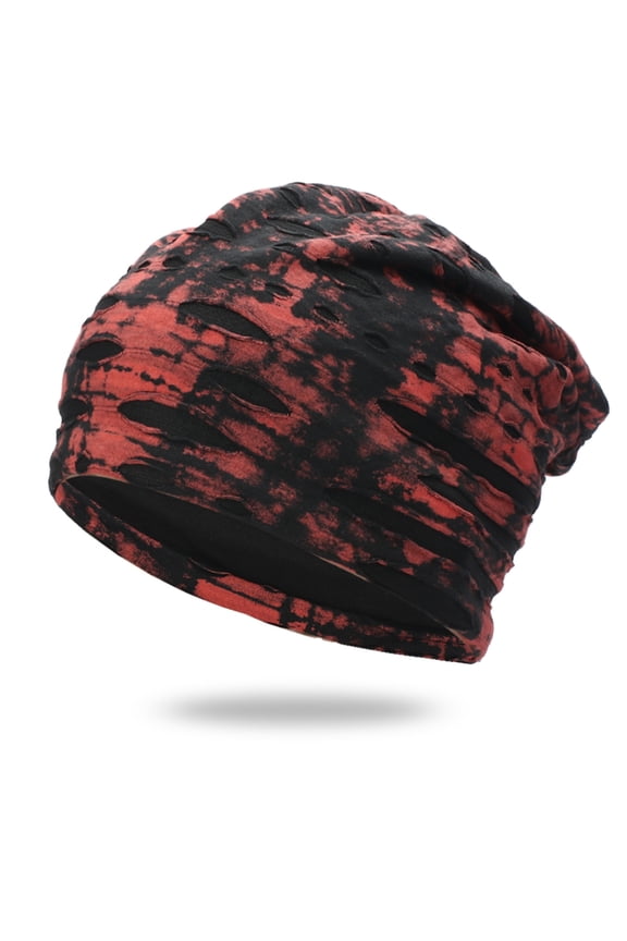Women Men Warm Baggy Camouflage Crochet Winter Wool Ski Beanie Tie-Dye Caps Hat