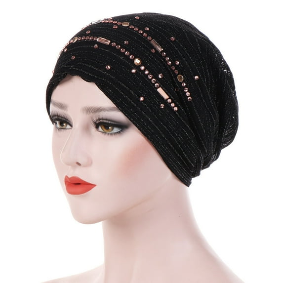 Herrnalise Women Mesh Long Tube Turban Caps Muslim Indian Wrap
