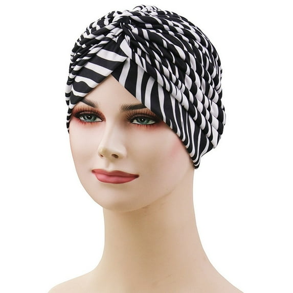Herrnalise Women Print Indian Hat Muslim Stretch Turban Hat Chemo Cap Scarf Wrap Hots
