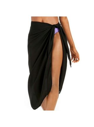 qazqa women's beach sheer mesh legging pant see through bikini bottom  swimsuit cover up black l 