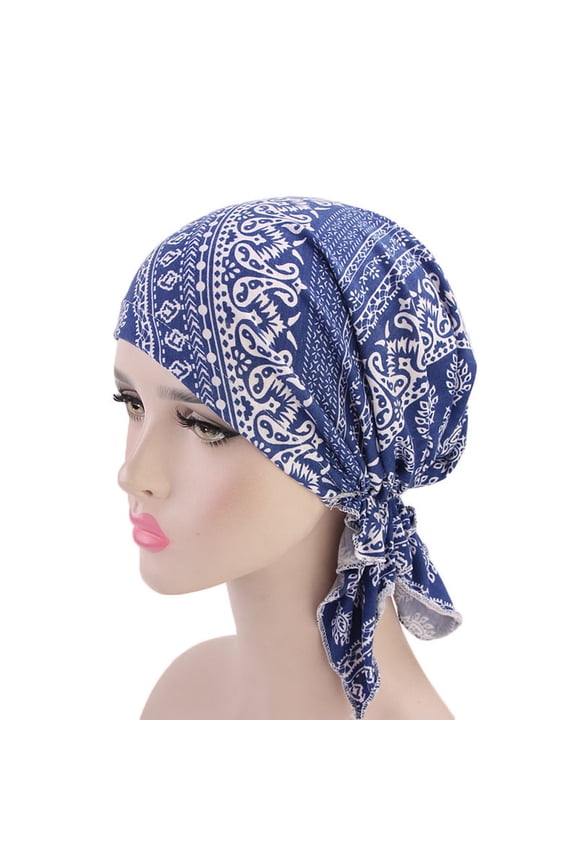 Women Ruffle Chemo Hat Beanie Scarf Turban Wrap Cap DB