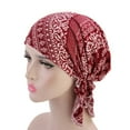 thumbnail image 1 of Herrnalise Women Ruffle Chemo Hat Beanie Scarf Turban Wrap Cap WE, 1 of 2