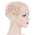 thumbnail image 1 of Herrnalise Women Solid Beading India Hat Muslim Ruffle Chemo Hat Beanie Wrap Cap, 1 of 3